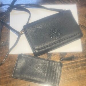 Tory Burch Black Pebbled Leather Crossbody Bag